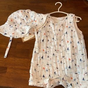 Nautical cotton romper